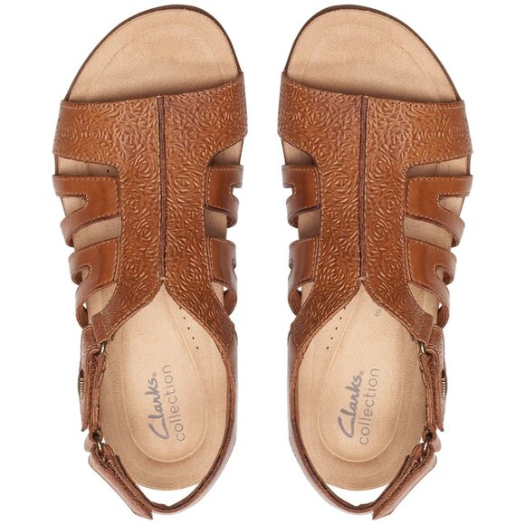 Clarks Women's April Belle Strappy Slingback Sandals Tan Size 6M - Picture 3 of 5